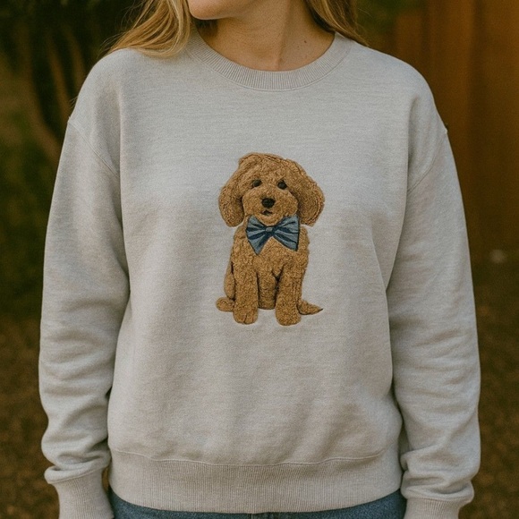 Urban Weekend Dog Sweater with Embroidered Brown Dog - Picture 1 of 1